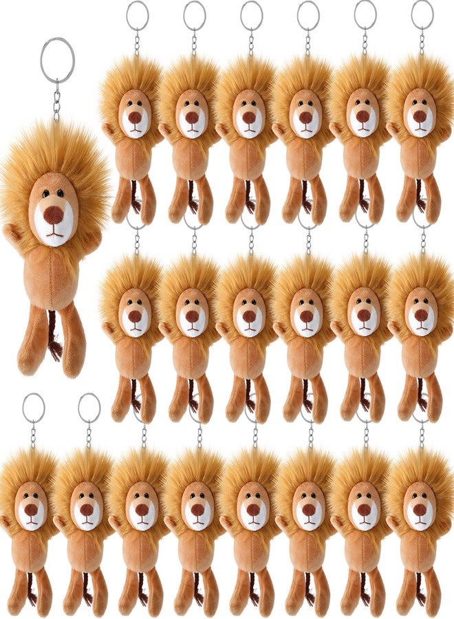 Blueweenly 24 Pieces Lion Plush Keychain Bulk 6 Inch Stuffed Animal Lion Toy Soft Cute Plushier Keychains for Birthday Gift Shower Nursery Decor Party Favors - Image 1